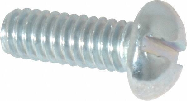 Value Collection - #12-24 UNC, 5/8" Length Under Head Slotted Drive Machine Screw - Round Head, Alloy Steel, Zinc-Plated Finish, Without Washer - Apex Tool & Supply