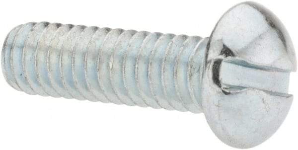 Value Collection - #12-24 UNC, 3/4" Length Under Head Slotted Drive Machine Screw - Round Head, Grade J82 Steel, Zinc-Plated Finish, Without Washer - Apex Tool & Supply