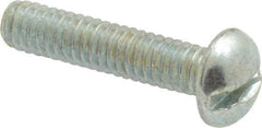 Value Collection - #12-24 UNC, 1" Length Under Head Slotted Drive Machine Screw - Round Head, Grade J82 Steel, Zinc-Plated Finish, Without Washer - Apex Tool & Supply