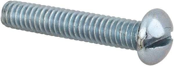 Value Collection - #12-24 UNC, 1-1/4" Length Under Head Slotted Drive Machine Screw - Round Head, Alloy Steel, Zinc-Plated Finish, Without Washer - Apex Tool & Supply