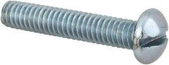 Value Collection - #12-24 UNC, 1-1/4" Length Under Head Slotted Drive Machine Screw - Round Head, Alloy Steel, Zinc-Plated Finish, Without Washer - Apex Tool & Supply