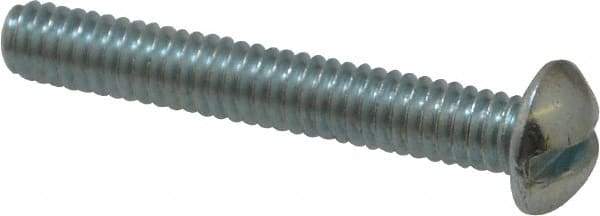 Value Collection - #12-24 UNC, 1-1/2" Length Under Head Slotted Drive Machine Screw - Round Head, Alloy Steel, Zinc-Plated Finish, Without Washer - Apex Tool & Supply