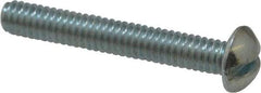 Value Collection - #12-24 UNC, 1-1/2" Length Under Head Slotted Drive Machine Screw - Round Head, Alloy Steel, Zinc-Plated Finish, Without Washer - Apex Tool & Supply