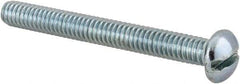 Value Collection - #12-24 UNC, 2" Length Under Head Slotted Drive Machine Screw - Round Head, Alloy Steel, Zinc-Plated Finish, Without Washer - Apex Tool & Supply