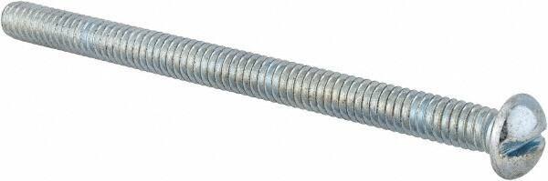 Value Collection - #12-24 UNC, 3" Length Under Head Slotted Drive Machine Screw - Round Head, Alloy Steel, Zinc-Plated Finish, Without Washer - Apex Tool & Supply