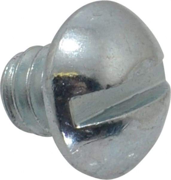 Value Collection - 1/4-20 UNC, 1/4" Length Under Head Slotted Drive Machine Screw - Round Head, Alloy Steel, Zinc-Plated Finish, Without Washer - Apex Tool & Supply
