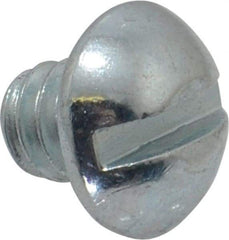 Value Collection - 1/4-20 UNC, 1/4" Length Under Head Slotted Drive Machine Screw - Round Head, Alloy Steel, Zinc-Plated Finish, Without Washer - Apex Tool & Supply