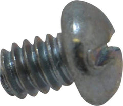 Value Collection - 1/4-20 UNC, 5/16" Length Under Head Slotted Drive Machine Screw - Round Head, Alloy Steel, Zinc-Plated Finish, Without Washer - Apex Tool & Supply