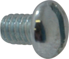 Value Collection - 1/4-20 UNC, 3/8" Length Under Head Slotted Drive Machine Screw - Round Head, Alloy Steel, Zinc-Plated Finish, Without Washer - Apex Tool & Supply