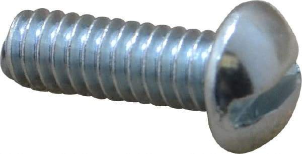 Value Collection - 1/4-20 UNC, 3/4" Length Under Head Slotted Drive Machine Screw - Round Head, Alloy Steel, Zinc-Plated Finish, Without Washer - Apex Tool & Supply