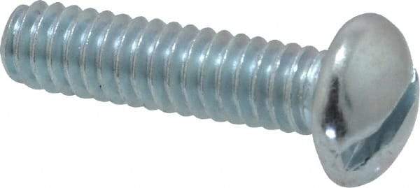 Value Collection - 1/4-20 UNC, 1" Length Under Head Slotted Drive Machine Screw - Round Head, Alloy Steel, Zinc-Plated Finish, Without Washer - Apex Tool & Supply