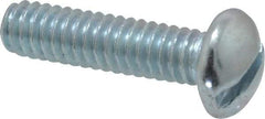 Value Collection - 1/4-20 UNC, 1" Length Under Head Slotted Drive Machine Screw - Round Head, Alloy Steel, Zinc-Plated Finish, Without Washer - Apex Tool & Supply