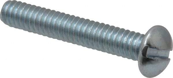 Value Collection - 1/4-20 UNC, 1-1/2" Length Under Head Slotted Drive Machine Screw - Round Head, Alloy Steel, Zinc-Plated Finish, Without Washer - Apex Tool & Supply