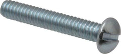 Value Collection - 1/4-20 UNC, 1-1/2" Length Under Head Slotted Drive Machine Screw - Round Head, Alloy Steel, Zinc-Plated Finish, Without Washer - Apex Tool & Supply