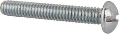 Value Collection - 1/4-20 UNC, 1-3/4" Length Under Head Slotted Drive Machine Screw - Round Head, Alloy Steel, Zinc-Plated Finish, Without Washer - Apex Tool & Supply