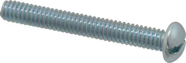 Value Collection - 1/4-20 UNC, 2" Length Under Head Slotted Drive Machine Screw - Round Head, Alloy Steel, Zinc-Plated Finish, Without Washer - Apex Tool & Supply