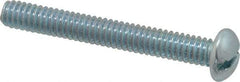 Value Collection - 1/4-20 UNC, 2" Length Under Head Slotted Drive Machine Screw - Round Head, Alloy Steel, Zinc-Plated Finish, Without Washer - Apex Tool & Supply