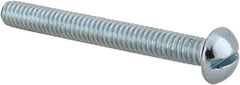 Value Collection - 1/4-20 UNC, 2-1/4" Length Under Head Slotted Drive Machine Screw - Round Head, Alloy Steel, Zinc-Plated Finish, Without Washer - Apex Tool & Supply