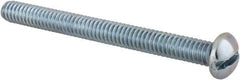 Value Collection - 1/4-20 UNC, 2-3/4" Length Under Head Slotted Drive Machine Screw - Round Head, Alloy Steel, Zinc-Plated Finish, Without Washer - Apex Tool & Supply