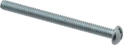 Value Collection - 1/4-20 UNC, 3" Length Under Head Slotted Drive Machine Screw - Round Head, Alloy Steel, Zinc-Plated Finish, Without Washer - Apex Tool & Supply
