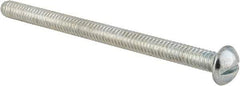Value Collection - 1/4-20 UNC, 3-1/2" Length Under Head Slotted Drive Machine Screw - Round Head, Alloy Steel, Zinc-Plated Finish, Without Washer - Apex Tool & Supply