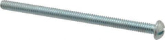 Value Collection - 1/4-20 UNC, 4" Length Under Head Slotted Drive Machine Screw - Round Head, Alloy Steel, Zinc-Plated Finish, Without Washer - Apex Tool & Supply