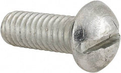 Value Collection - 5/16-18 UNC, 7/8" Length Under Head Slotted Drive Machine Screw - Round Head, Alloy Steel, Zinc-Plated Finish, Without Washer - Apex Tool & Supply