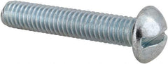Value Collection - 5/16-18 UNC, 1-3/4" Length Under Head Slotted Drive Machine Screw - Round Head, Alloy Steel, Zinc-Plated Finish, Without Washer - Apex Tool & Supply
