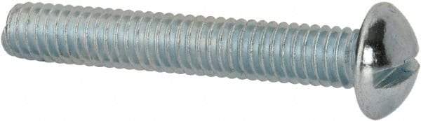 Value Collection - 5/16-18 UNC, 2" Length Under Head Slotted Drive Machine Screw - Round Head, Alloy Steel, Zinc-Plated Finish, Without Washer - Apex Tool & Supply