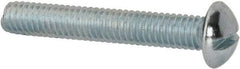 Value Collection - 5/16-18 UNC, 2" Length Under Head Slotted Drive Machine Screw - Round Head, Alloy Steel, Zinc-Plated Finish, Without Washer - Apex Tool & Supply