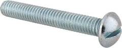 Value Collection - 5/16-18 UNC, 2-1/4" Length Under Head Slotted Drive Machine Screw - Round Head, Alloy Steel, Zinc-Plated Finish, Without Washer - Apex Tool & Supply