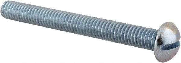Value Collection - 5/16-18 UNC, 3" Length Under Head Slotted Drive Machine Screw - Round Head, Alloy Steel, Zinc-Plated Finish, Without Washer - Apex Tool & Supply