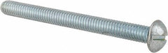 Value Collection - 5/16-18 UNC, 3-1/2" Length Under Head Slotted Drive Machine Screw - Round Head, Alloy Steel, Zinc-Plated Finish, Without Washer - Apex Tool & Supply