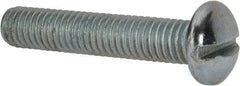 Value Collection - 3/8-16 UNC, 2" Length Under Head Slotted Drive Machine Screw - Round Head, Alloy Steel, Zinc-Plated Finish, Without Washer - Apex Tool & Supply