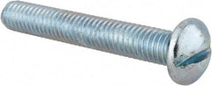 Value Collection - 3/8-16 UNC, 2-1/2" Length Under Head Slotted Drive Machine Screw - Round Head, Alloy Steel, Zinc-Plated Finish, Without Washer - Apex Tool & Supply