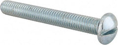 Value Collection - 3/8-16 UNC, 3" Length Under Head Slotted Drive Machine Screw - Round Head, Alloy Steel, Zinc-Plated Finish, Without Washer - Apex Tool & Supply