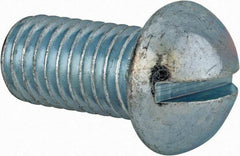 Value Collection - 1/2-13 UNC, 1" Length Under Head Slotted Drive Machine Screw - Round Head, Alloy Steel, Zinc-Plated Finish, Without Washer - Apex Tool & Supply