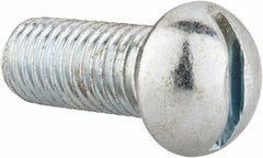 Value Collection - 1/2-13 UNC, 1-1/4" Length Under Head Slotted Drive Machine Screw - Round Head, Alloy Steel, Zinc-Plated Finish, Without Washer - Apex Tool & Supply