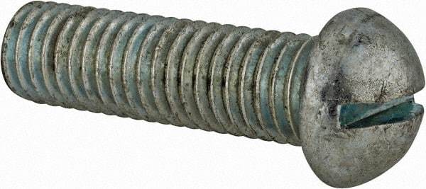 Value Collection - 1/2-13 UNC, 1-3/4" Length Under Head Slotted Drive Machine Screw - Round Head, Grade J82 Steel, Zinc-Plated Finish, Without Washer - Apex Tool & Supply
