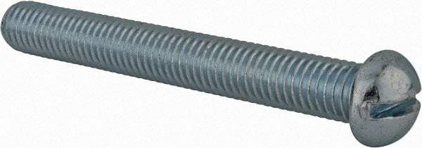 Value Collection - 1/2-13 UNC, 4" Length Under Head Slotted Drive Machine Screw - Round Head, Grade J82 Steel, Zinc-Plated Finish, Without Washer - Apex Tool & Supply