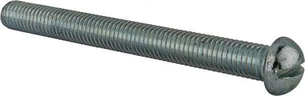 Value Collection - 1/2-13 UNC, 5" Length Under Head Slotted Drive Machine Screw - Round Head, Alloy Steel, Zinc-Plated Finish, Without Washer - Apex Tool & Supply