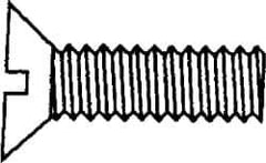 Value Collection - #10-24 UNC, 3-1/2" OAL Slotted Drive Machine Screw - Flat Head, Grade 2 Steel, Zinc-Plated Finish, Without Washer - Apex Tool & Supply