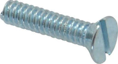 Value Collection - #4-40 UNC, 1/2" OAL Slotted Drive Machine Screw - Flat Head, Grade 2 Steel, Zinc-Plated Finish, Without Washer - Apex Tool & Supply