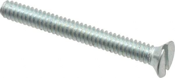 Value Collection - #4-40 UNC, 1" OAL Slotted Drive Machine Screw - Flat Head, Grade 2 Steel, Zinc-Plated Finish, Without Washer - Apex Tool & Supply