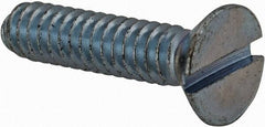 Value Collection - #6-32 UNC, 5/8" OAL Slotted Drive Machine Screw - Flat Head, Grade J82 Steel, Zinc-Plated Finish, Without Washer - Apex Tool & Supply