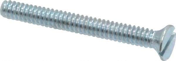 Value Collection - #6-32 UNC, 1-1/4" OAL Slotted Drive Machine Screw - Flat Head, Grade 2 Steel, Zinc-Plated Finish, Without Washer - Apex Tool & Supply