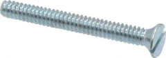Value Collection - #6-32 UNC, 1-1/4" OAL Slotted Drive Machine Screw - Flat Head, Grade 2 Steel, Zinc-Plated Finish, Without Washer - Apex Tool & Supply