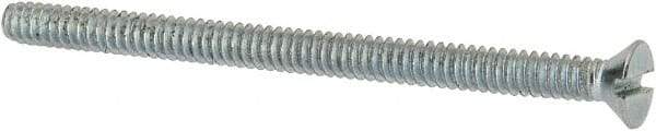 Value Collection - #6-32 UNC, 2" OAL Slotted Drive Machine Screw - Flat Head, Grade 2 Steel, Zinc-Plated Finish, Without Washer - Apex Tool & Supply