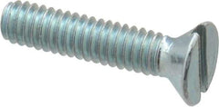 Value Collection - #8-32 UNC, 3/4" OAL Slotted Drive Machine Screw - Flat Head, Grade 2 Steel, Zinc-Plated Finish, Without Washer - Apex Tool & Supply