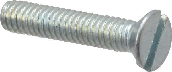 Value Collection - #8-32 UNC, 7/8" OAL Slotted Drive Machine Screw - Flat Head, Grade 2 Steel, Zinc-Plated Finish, Without Washer - Apex Tool & Supply
